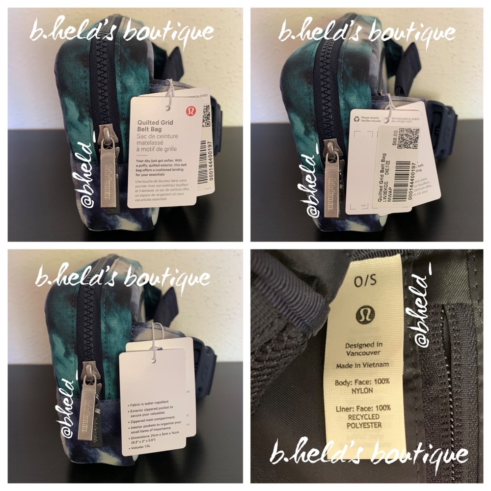 lululemon Quilted Grid Belt Bag in Meteor Wash Print Multi Blue Green OS New NWT - Picture 7 of 16